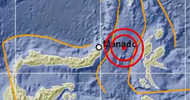 Sulawesi Utara diguncang gempa bumi 7,1 magnitudo berpotensi tsunami pada Kamis (14/11/2019) pukul 23:17:41 WIB. (Twitter @infoBMKG)