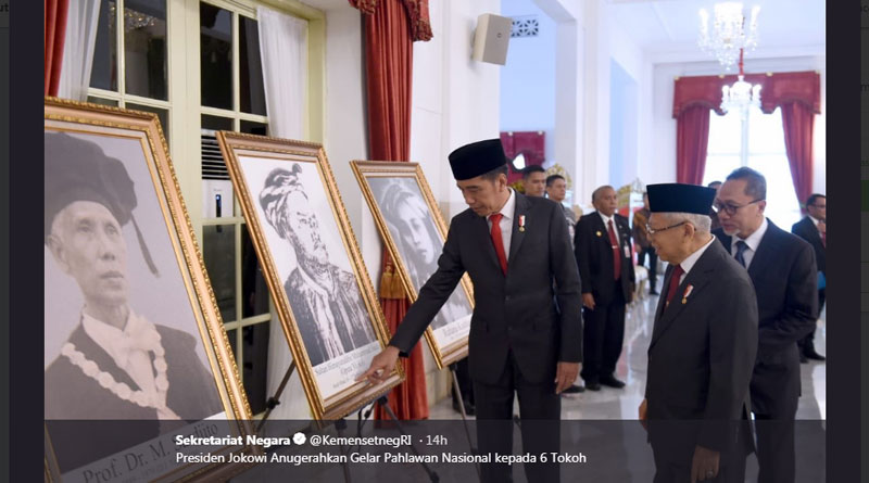 Presiden Jokowi Anugerahkan Gelar Pahlawan Nasional kepada 6 Tokoh (Setneg RI)